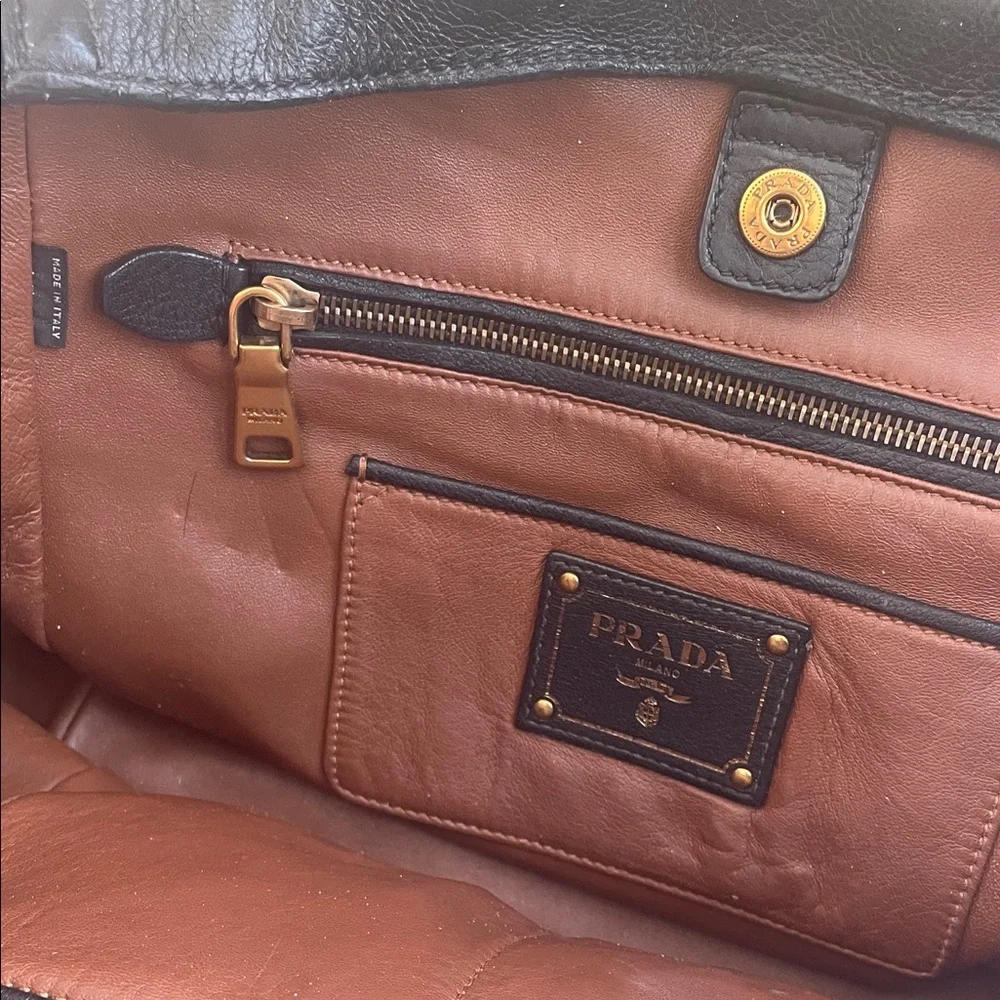 Prada Black Leather Tote with Fringe - Picture 4 of 6